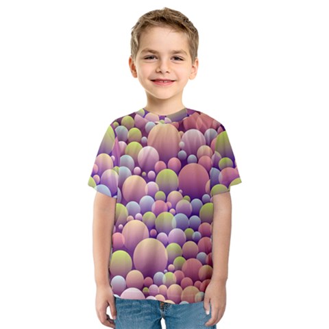 Abstract Background Circle Bubbles Kids  Sport Mesh Tee by Wegoenart