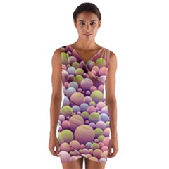 Abstract Background Circle Bubbles Wrap Front Bodycon Dress by Wegoenart