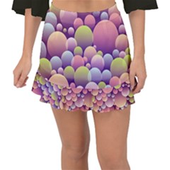 Abstract Background Circle Bubbles Fishtail Mini Chiffon Skirt