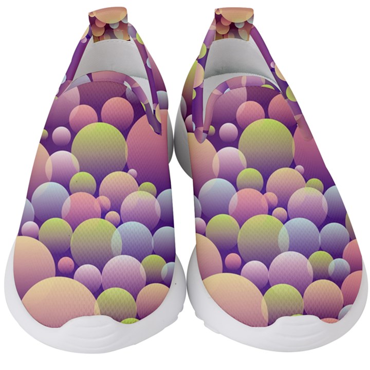 Abstract Background Circle Bubbles Kids  Slip On Sneakers