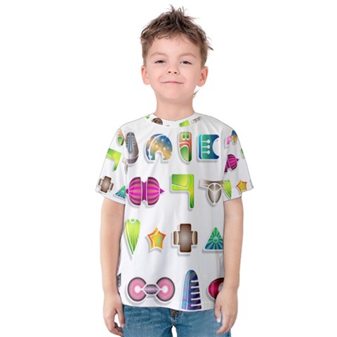 Shapes Abstract Set Pack Kids  Cotton Tee by Wegoenart