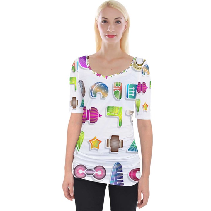 Shapes Abstract Set Pack Wide Neckline Tee