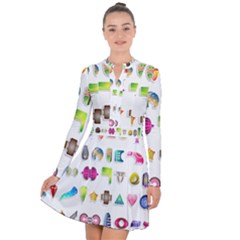 Shapes Abstract Set Pack Long Sleeve Panel Dress by Wegoenart