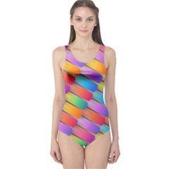 Colorful Background Abstract One Piece Swimsuit by Wegoenart