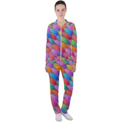 Colorful Background Abstract Casual Jacket And Pants Set by Wegoenart