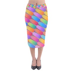 Colorful Background Abstract Velvet Midi Pencil Skirt