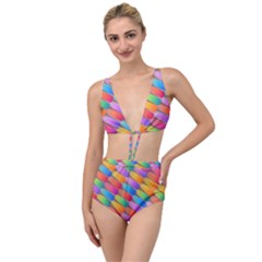 Colorful Background Abstract Tied Up Two Piece Swimsuit by Wegoenart