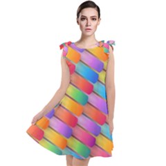 Colorful Background Abstract Tie Up Tunic Dress