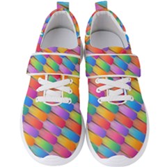 Colorful Background Abstract Men s Velcro Strap Shoes