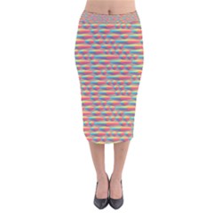 Background Abstract Colorful Velvet Midi Pencil Skirt