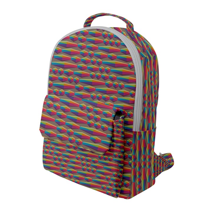 Background Abstract Colorful Flap Pocket Backpack (Large)