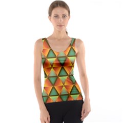 Background Triangle Abstract Golden Tank Top by Wegoenart