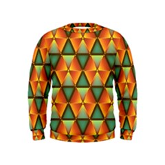 Background Triangle Abstract Golden Kids  Sweatshirt by Wegoenart