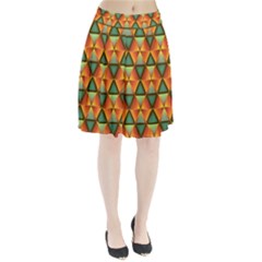 Background Triangle Abstract Golden Pleated Skirt by Wegoenart