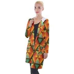 Background Triangle Abstract Golden Hooded Pocket Cardigan by Wegoenart