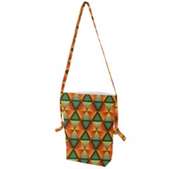 Background Triangle Abstract Golden Folding Shoulder Bag