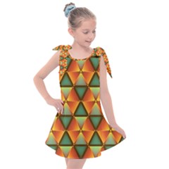 Background Triangle Abstract Golden Kids  Tie Up Tunic Dress