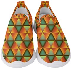 Background Triangle Abstract Golden Kids  Slip On Sneakers