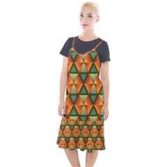 Background Triangle Abstract Golden Camis Fishtail Dress