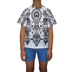 Ancient Parade Ancient Civilization Kids  Short Sleeve Swimwear by Wegoenart