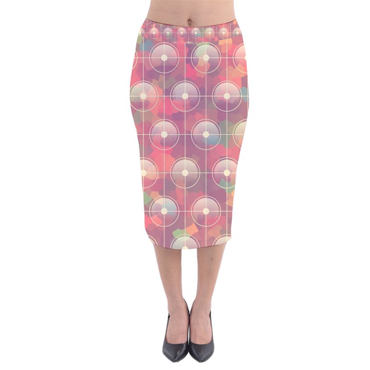 Colorful Background Abstrac Pattern Velvet Midi Pencil Skirt