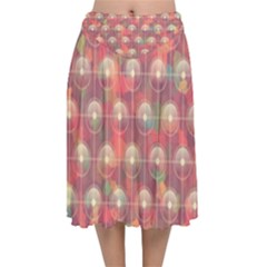 Colorful Background Abstrac Pattern Velvet Flared Midi Skirt by Wegoenart