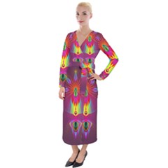 Abstract Bright Colorful Background Velvet Maxi Wrap Dress