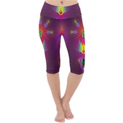 Abstract Bright Colorful Background Lightweight Velour Cropped Yoga Leggings