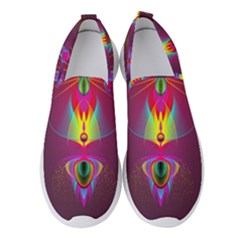 Abstract Bright Colorful Background Women s Slip On Sneakers