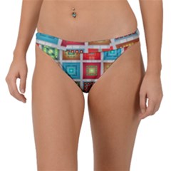 Tiles Pattern Background Colorful Band Bikini Bottom