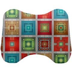 Tiles Pattern Background Colorful Head Support Cushion