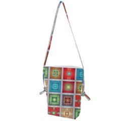 Tiles Pattern Background Colorful Folding Shoulder Bag