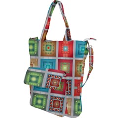 Tiles Pattern Background Colorful Shoulder Tote Bag