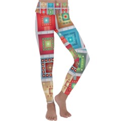 Tiles Pattern Background Colorful Kids  Lightweight Velour Classic Yoga Leggings