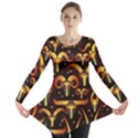 Stylised Horns Black Pattern Long Sleeve Tunic  View1