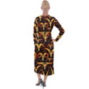 Stylised Horns Black Pattern Velvet Maxi Wrap Dress View2