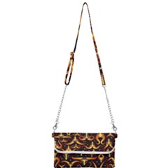 Stylised Horns Black Pattern Mini Crossbody Handbag