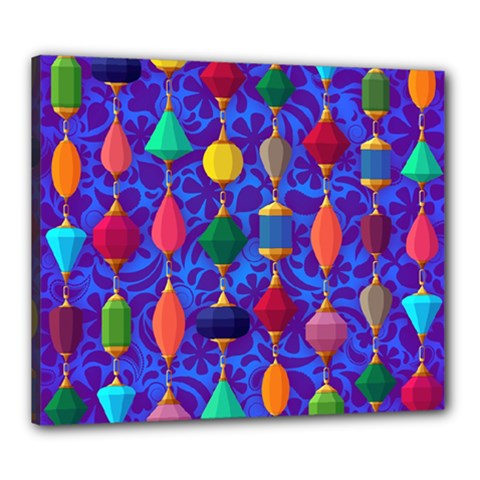 Colorful Background Stones Jewels Canvas 24  X 20  (stretched) by Wegoenart