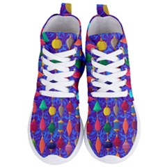 Colorful Background Stones Jewels Women s Lightweight High Top Sneakers