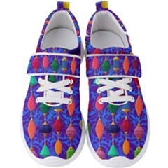 Colorful Background Stones Jewels Men s Velcro Strap Shoes