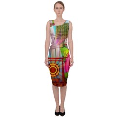 Zen Garden Japanese Nature Garden Sleeveless Pencil Dress