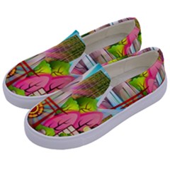 Zen Garden Japanese Nature Garden Kids  Canvas Slip Ons by Wegoenart