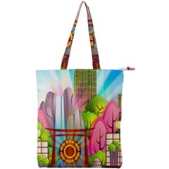 Zen Garden Japanese Nature Garden Double Zip Up Tote Bag