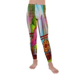 Zen Garden Japanese Nature Garden Kids  Lightweight Velour Leggings