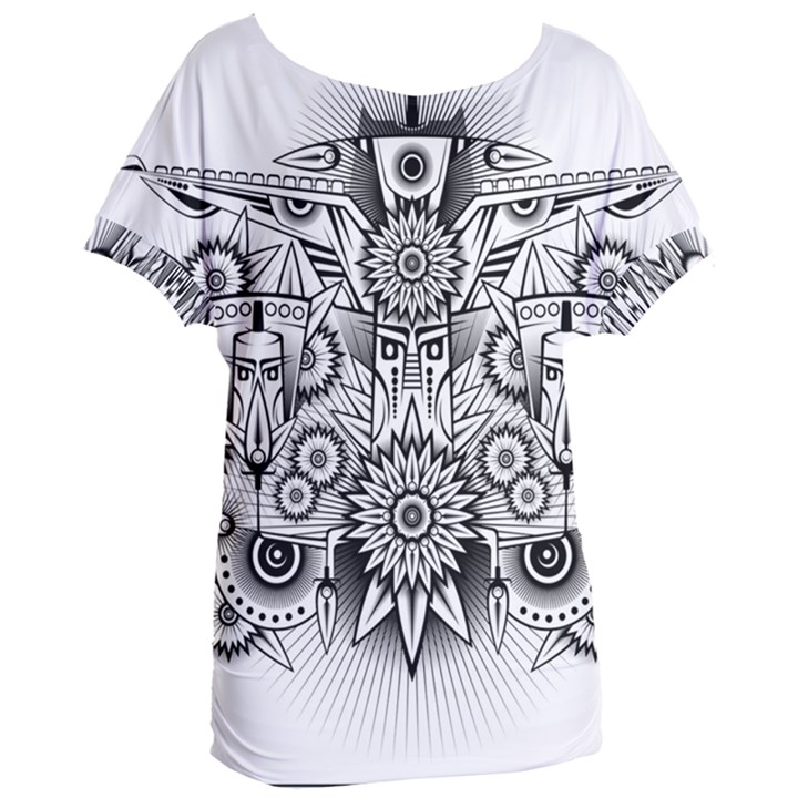 Forest Patrol Tribal Abstract Women s Oversized Tee