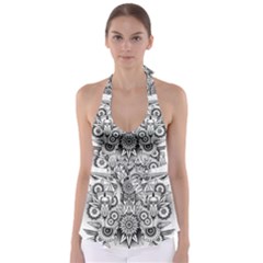 Forest Patrol Tribal Abstract Babydoll Tankini Top by Wegoenart