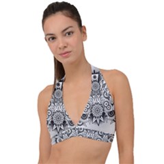 Forest Patrol Tribal Abstract Halter Plunge Bikini Top