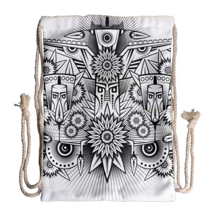 Forest Patrol Tribal Abstract Drawstring Bag (Large)