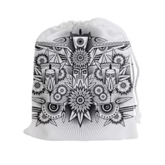 Forest Patrol Tribal Abstract Drawstring Pouch (xxl) by Wegoenart