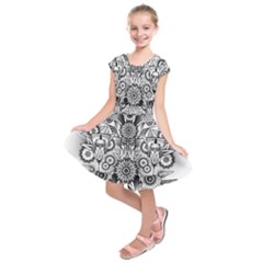 Forest Patrol Tribal Abstract Kids  Short Sleeve Dress by Wegoenart